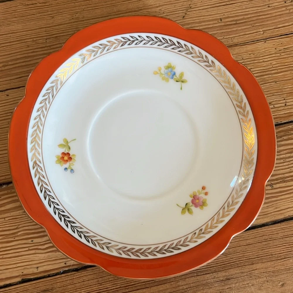 Noritake Orange and White Floral Serveware Set
